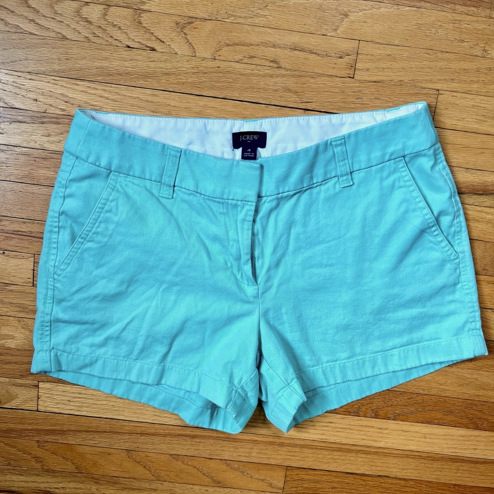 J Crew mint green chino shorts size 4